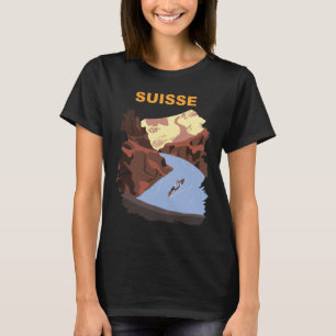 Zwitserland Suisse Meer Retro Reis T-Shirt