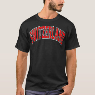 Zwitserland Varsity Style Red Tet T-shirt