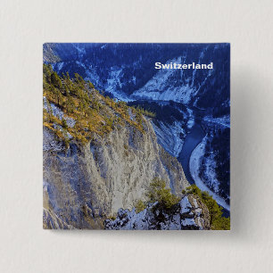 Zwitserland Vierkante Button 5,1 Cm
