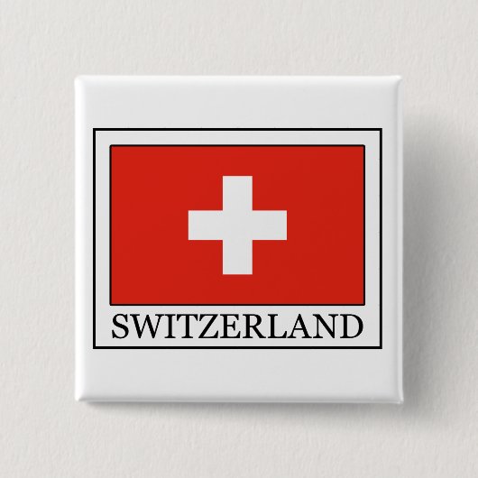 Zwitserland Vierkante Button 5,1 Cm (Voorkant)