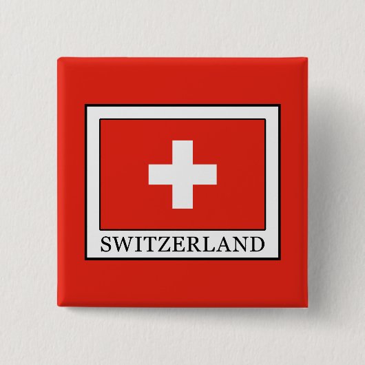 Zwitserland Vierkante Button 5,1 Cm (Voorkant)