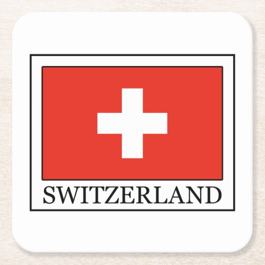 Zwitserland Vierkante Kartonnen Onderzetter (Voorkant)