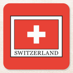Zwitserland Vierkante Kartonnen Onderzetter
