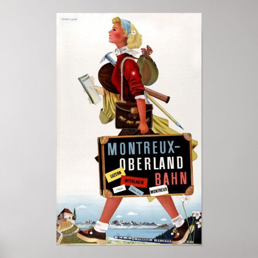 Zwitserland Vintage Travel Poster (Voorkant)