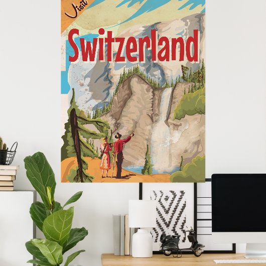 Zwitserland Vintage Travel Poster (Thuiskantoor)