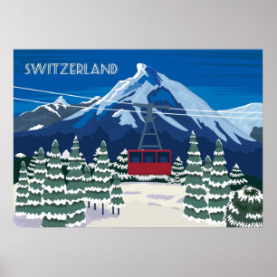 Zwitserland Vintage Travel Poster