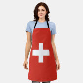Zwitserland vlag All-Over Print Apron Schort (Gedragen)