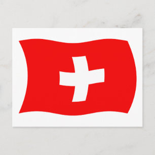 Zwitserland Vlag Ansichtkaart Briefkaart