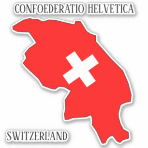 Zwitserland Vlag Charmante Patriottische Kaart Sticker