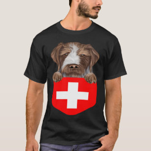 Zwitserland Vlag Duitse draadharige aanwijzer hond T-shirt