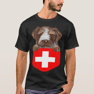 Zwitserland Vlag Duitse draadharige aanwijzer hond T-shirt