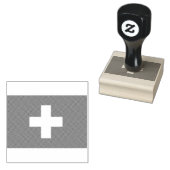 Zwitserland vlag Hout Art Stamp Rubberstempel (Gestempeld)