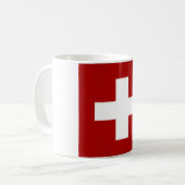 Zwitserland Vlag in Chrome Graphics Coffe Mok (Voorkant links)