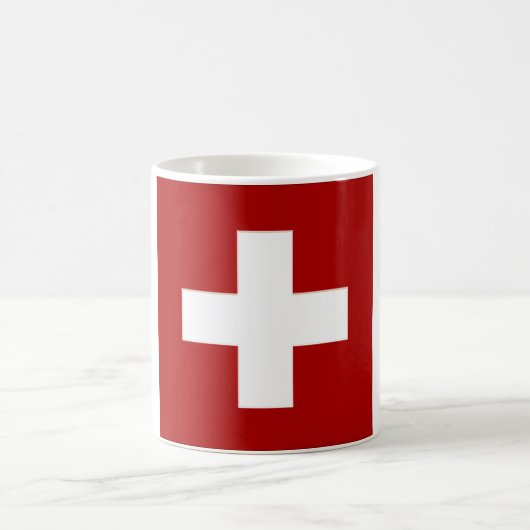 Zwitserland Vlag in Chrome Graphics Coffe Mok (Center)
