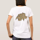 Zwitserland Vlag x Kaart T-Shirt (Achterkant)