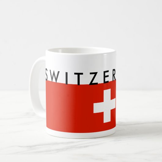 Zwitserland vlag Zwitserland zwitserland Koffiemok (Voorkant links)