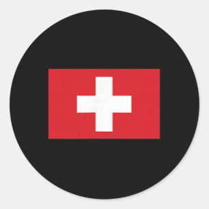 Zwitserland Vlag Zwitserse Kleding Wandelen Skiën Ronde Sticker