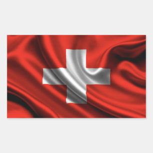 Zwitserland Vlaggenstof Rechthoekige Sticker
