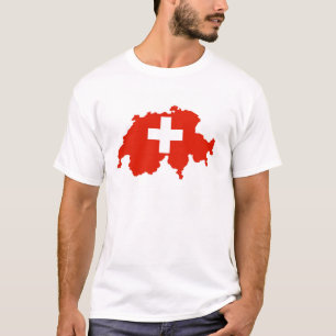 zwitserland - vlagkaart zwitserland t-shirt