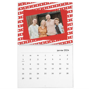 Zwitserland Voeg uw foto toe Swiss Flag 2026 Kalender