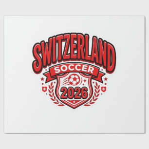 Zwitserland Voetbal 2026 Voetbal Vet Land Typogr Cadeaupapier