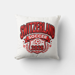 Zwitserland Voetbal 2026 Voetbal Vet Land Typogr Kussen