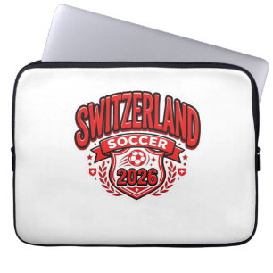 Zwitserland Voetbal 2026 Voetbal Vet Land Typogr Laptop Sleeve