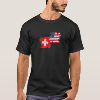 Zwitserland VS Liefde Roots Zwitserse Amerikaanse T-shirt
