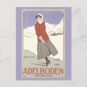  Zwitserland Winterschaatsen Zwitsers Reizen Briefkaart