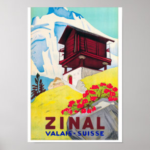 Zwitserland Zinaal Poster voor reizen teruggezet