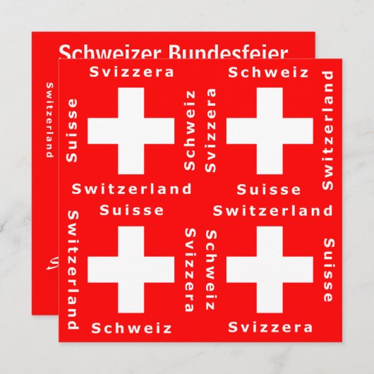 Zwitserland, Zwitserland, Schweiz, Svizzera Uitnod Kaart (Voorkant / Achterkant)