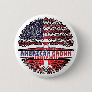 Zwitserland Zwitsers Amerikaans VS Verenigde State Ronde Button 5,7 Cm