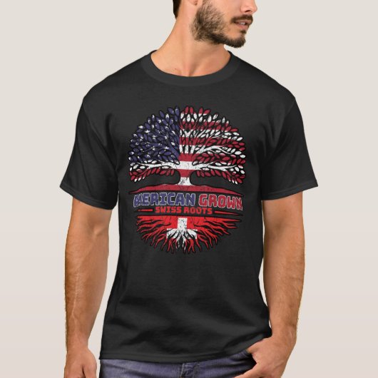 Zwitserland Zwitsers Amerikaans VS Verenigde State T-shirt (Voorkant)