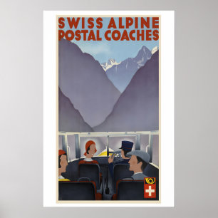 Zwitserland Zwitserse Alpen Postkoetsen Antiek Poster