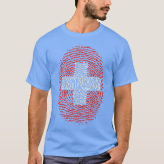 Zwitserland Zwitserse vingerafdrukvlag T-shirt