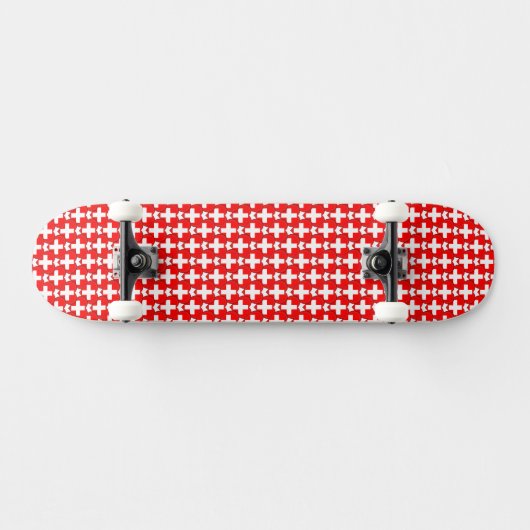 Zwitserland Zwitserse vlag kleuren harten patroon Skateboard (Horizontaal)