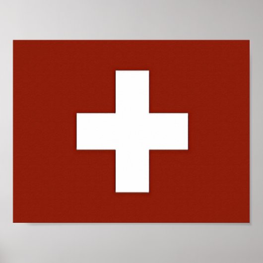Zwitserland - Zwitserse vlag - Poster (Voorkant)