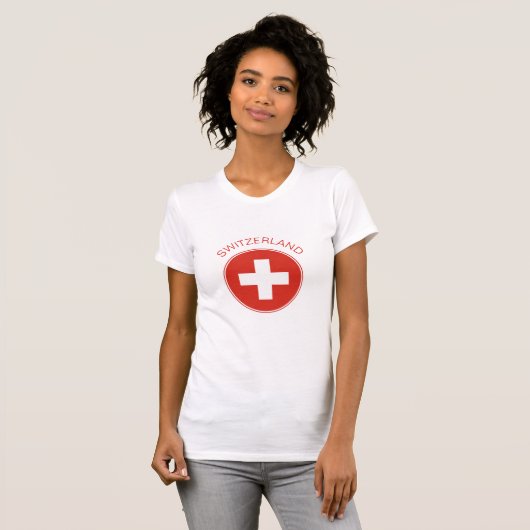 Zwitserland - Zwitserse vlag T-Shirt voor vrouwen. (Voorkant volledig)