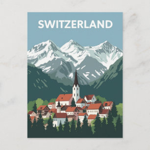 Zwitsers Alpendorp Briefkaart