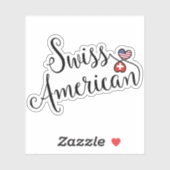 Zwitsers - Amerikaans binnenste harten Sticker (Vel)