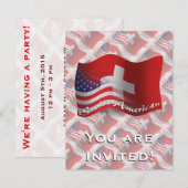 Zwitsers-Amerikaanse golfvlag Kaart (Voorkant / Achterkant)