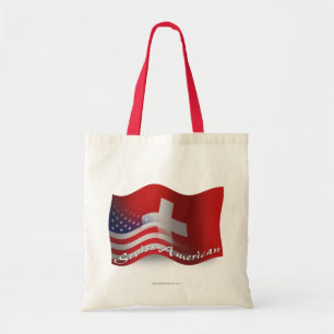 Zwitsers-Amerikaanse golfvlag Tote Bag