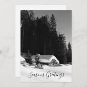 Zwitsers chalet in de sneeuw feestdagenkaart (Voorkant / Achterkant)
