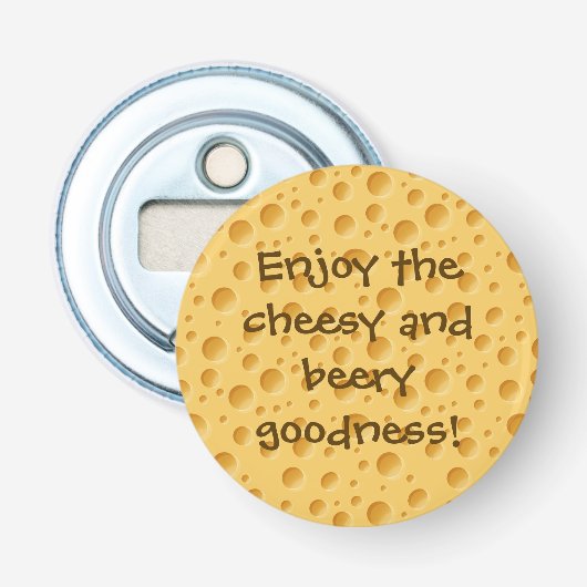 Zwitsers kaaspatroon button flesopener (Voorkant)