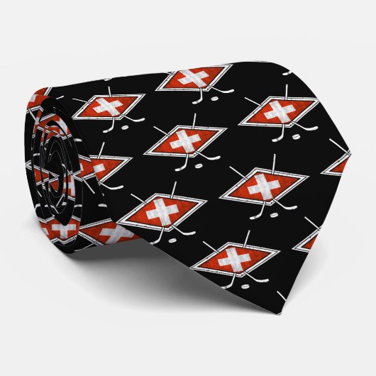 Zwitsers Schweiz Ice Hockey Flag Stropdas (Opgerold)
