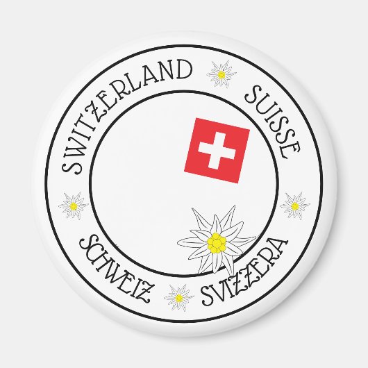 Zwitsers Stereotype White Refkoelkast Magnet Magneet (Voorkant)