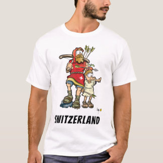 Zwitsers t-shirt met William Tell, zijn zoon en ee