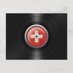 Zwitsers vinylrecord briefkaart