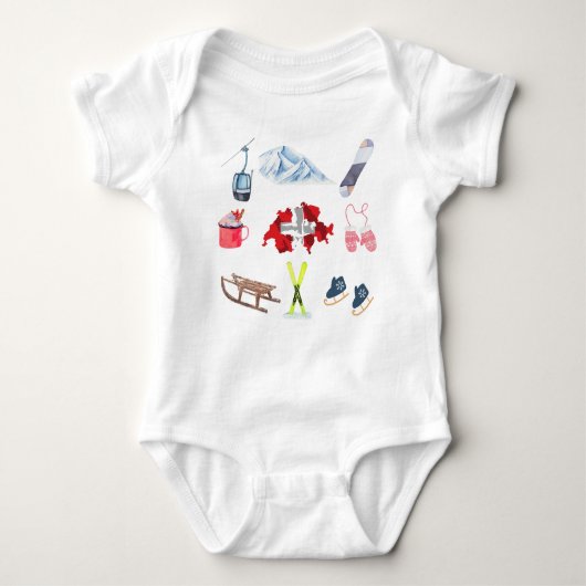 Zwitsers Winterreizen Combo | Baby Bodysuit (Voorkant)