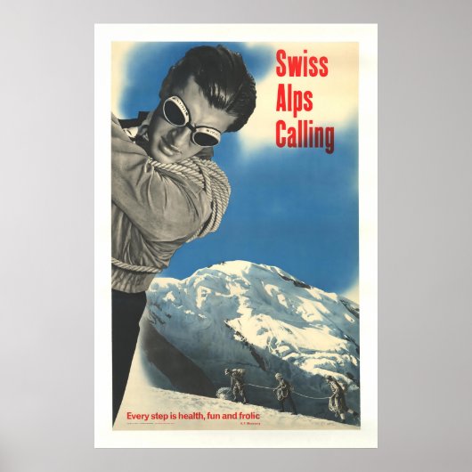 Zwitserse Alpen Calling, Ski Poster (Voorkant)
